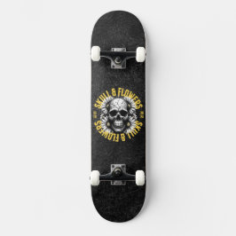 Schedel en bloemen Skateboard