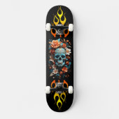 Schedel en Bloemen, Vuur, Snelheid, Skateboard (Voorkant)