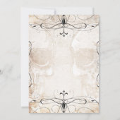 schedel en bloemkelders schoeisel uitnodigen kaart (Achterkant)