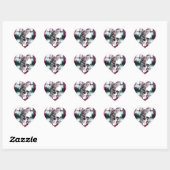 Schedel en blokken transparantie print. hart sticker (Vel)