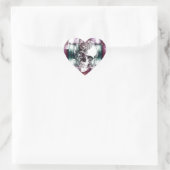 Schedel en blokken transparantie print. hart sticker (Tas)