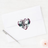 Schedel en blokken transparantie print. hart sticker (Envelop)
