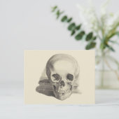 schedel en boek briefkaart (Staand voorkant)