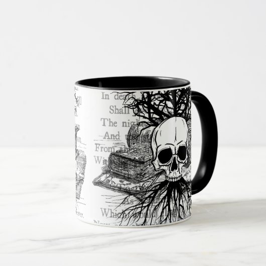 schedel en boeken mok (Voorkant rechts)