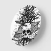 schedel en boeken ronde klok (Hoek)