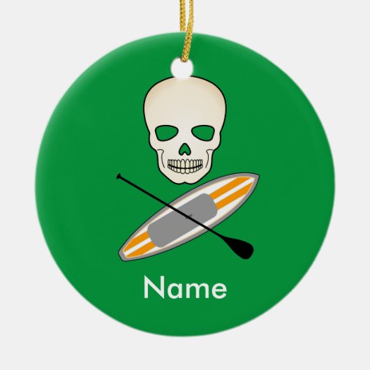 schedel en bordpapier keramisch ornament (Voorkant)