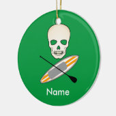 schedel en bordpapier keramisch ornament (Links)