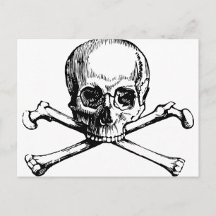 Schedel en Bot Briefkaart