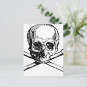 Schedel en Bot Briefkaart (Staand voorkant)