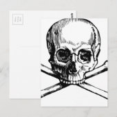 Schedel en Bot Briefkaart (Voorkant / Achterkant)