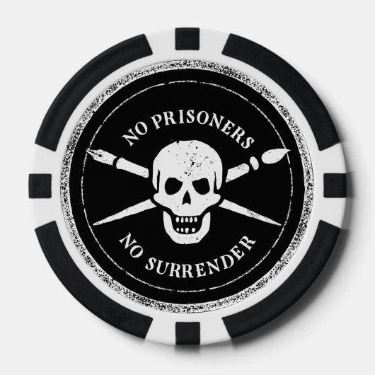 Schedel en Botten borstel en penspaanders Poker Chips (Voorkant)