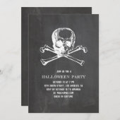Schedel en botten. Chalkboard Halloween feest. pir Kaart (Voorkant / Achterkant)