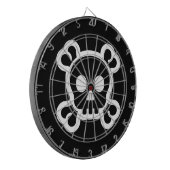 Schedel en botten dart board design dartbord (Voorkant Links)
