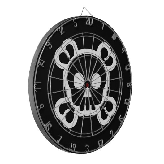 Schedel en botten dart board design dartbord (Voorkant Links)