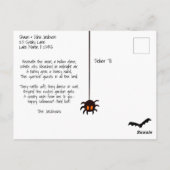 Schedel en Botten | Enge Halloween Groeten Briefkaart (Achterkant)