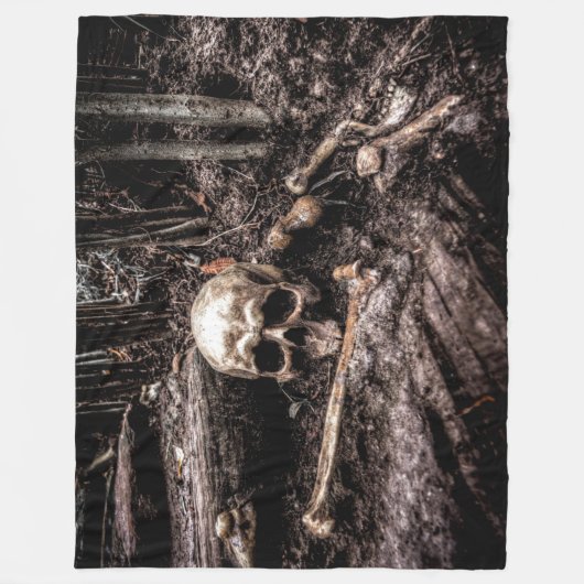 SCHEDEL EN BOTTEN FLEECE DEKEN (Voorkant)