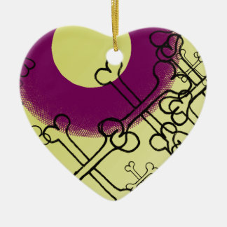 schedel en botten gotisch paars keramisch ornament