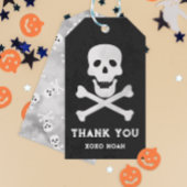 Schedel en Botten Halloween Bedankt Label Cadeaulabel