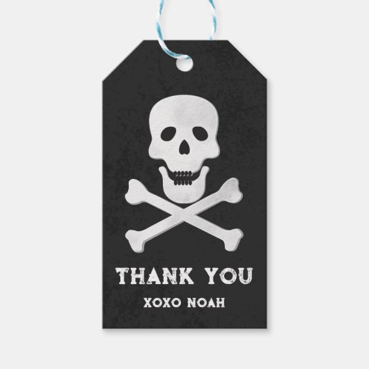 Schedel en Botten Halloween Bedankt Label Cadeaulabel (Voorkant)