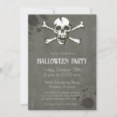 Schedel en Botten Halloween Invitation Kaart (Voorkant)