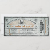 schedel en Botten Halloween Party Ticket Kaart (Voorkant)