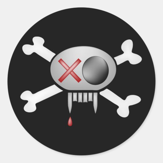 Schedel en Botten Halloween Sticker (Voorkant)