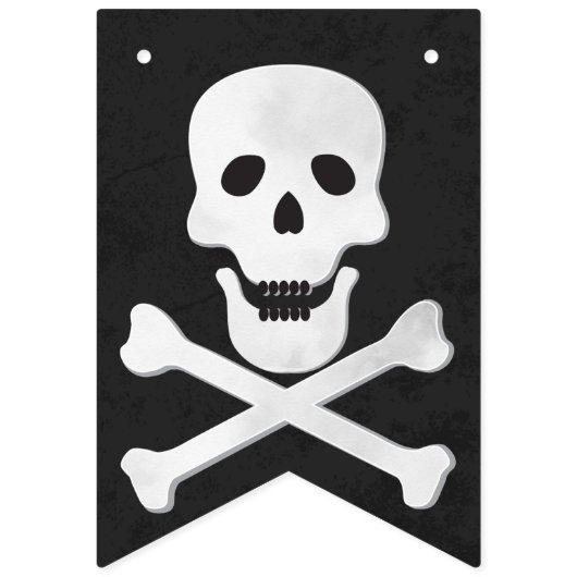 Schedel en Botten Halloween Verjaardag Banner (Eerste vlag)