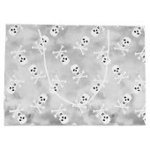 Schedel en Botten Halloween Verjaardag Gift Bag Groot Cadeauzakje (Achterkant)