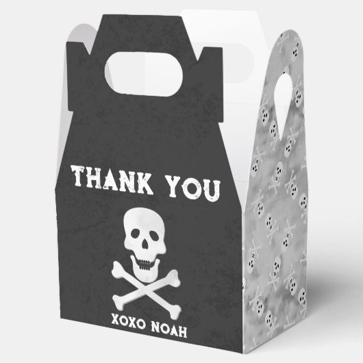 Schedel en Botten Halloween Verjaardagsgunst Box Bedankdoosjes (Geopend)