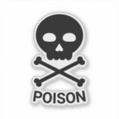 Schedel en botten met tekst sticker (Voorkant)