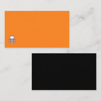 Schedel en botten oranje zwart std business card h visitekaartje