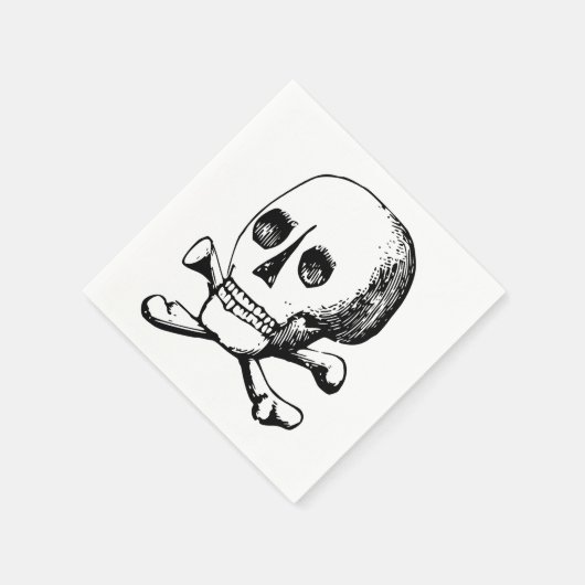 Schedel en Botten papieren servetten (Hoek)