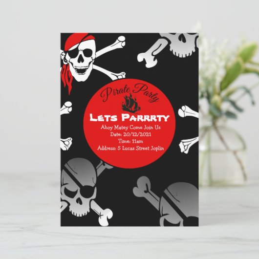 Schedel en botten piraat kaart (Staand voorkant)