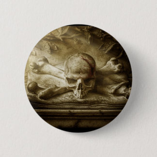 schedel en botten ronde button 5,7 cm