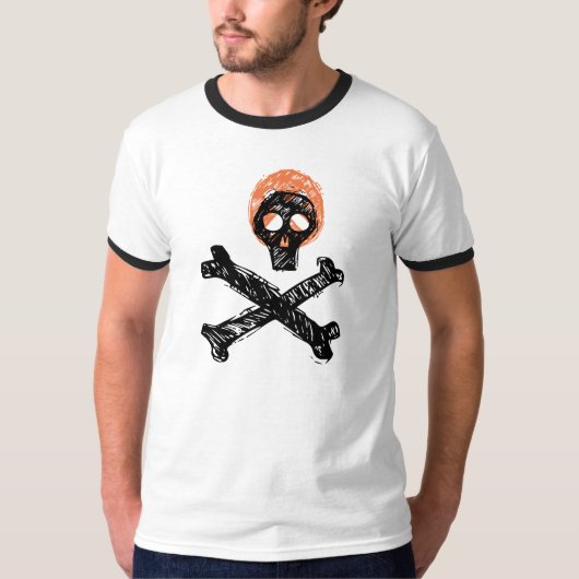 Schedel en botten Spooky Pirate T-shirt Design (Voorkant)