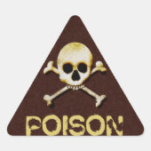 Schedel en Botten vergiftigen Halloween waarschuwi Sticker (Voorkant)