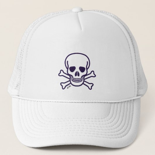 Schedel en botten witte schuim trucker cap (Voorkant)