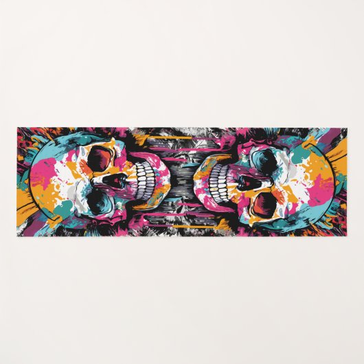Schedel en Botten Yoga Mat - Skull Yoga Mat (Voorkant (horizontaal))