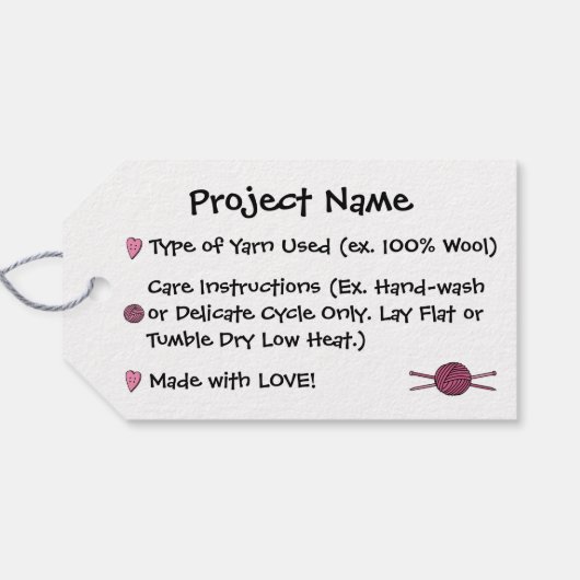 Schedel- en breinaalden (haarstrik) cadeaulabel (Achterkant Horizontaal)