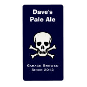 Schedel en Cross Botten Mini Bierlabel Etiket (Voorkant)