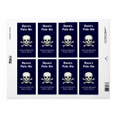 Schedel en Cross Botten Mini Bierlabel Etiket (Full Sheet)