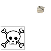 Schedel en crossbones 3 illustratie art stempel (Gestempeld)