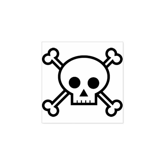 Schedel en crossbones 3 illustratie art stempel (Afrduk)