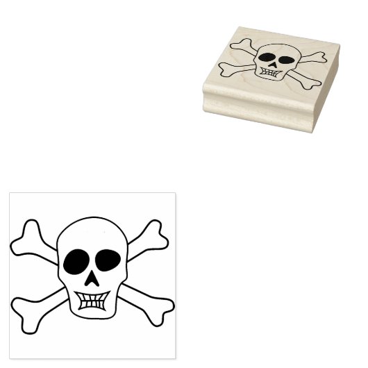 Schedel en crossbones illustratie art stempel (Gestempeld)