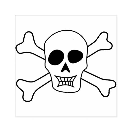 Schedel en crossbones illustratie art stempel (Afrduk)