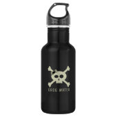 Schedel en Crossbones Meisje Pirate Flag Water Fle Waterfles (Voorkant)