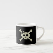 Schedel en Crossbones Meisje Pirate Naam Zwart Gra Espresso Kop (Rechts)