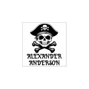 Schedel en Crossbones Personaliseer Rubber Stamp Rubberstempel
