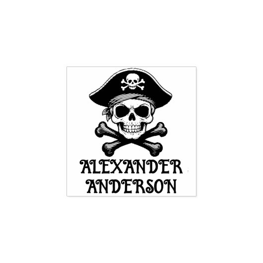 Schedel en Crossbones Personaliseer Rubber Stamp Rubberstempel (Afrduk)