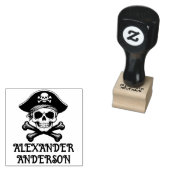 Schedel en Crossbones Personaliseer Rubber Stamp Rubberstempel (Gestempeld)
